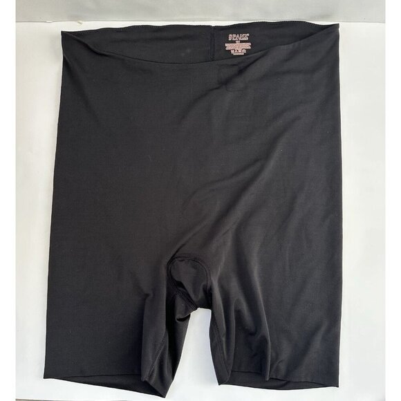 Spanx Sz 1X Seamless Slimming Shaping Shorts High Rise Stretch Black Womens - Picture 1 of 3